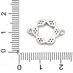 Messing Micro Pave klare Zirkonia Hohlblumen Verbinder Charms&nbsp;KK-L229-058P