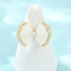 Anillos abiertos de latón con micro pavé de circonita cúbica&nbsp;KK-CBAD104-03G
