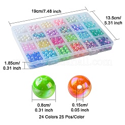 Kit di risultati per la creazione di gioielli con perline rotonde in acrilico e plastica fai da te 600 pz 24 stili&nbsp;DIY-FS0005-63