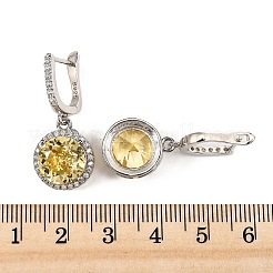 925 boucles d'oreilles créoles en argent sterling avec micro pavé de zircones cubiques&nbsp;EJEW-F371-01B-02