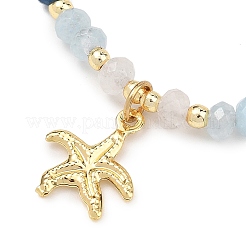 Pulseras de latón con dijes de estrella de mar&nbsp;BJEW-JB13637