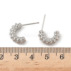 Boucles d'oreilles à tige en laiton en forme de C&nbsp;EJEW-D320-11P