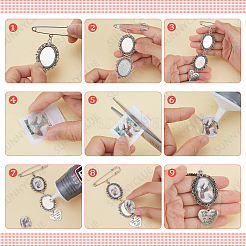 Kit de fabrication de broche à breloque photo d'ange pour boutonnière de mariage à faire soi-même&nbsp;DIY-SC0019-22