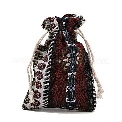 Bolsas de almacenamiento con cordón y estampado étnico de polialgodón&nbsp;FB-CBA307F-01A
