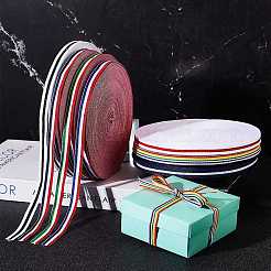 Flach gestreifte Grosgrain-Polyesterbänder&nbsp;EC-WH0003-13-B01