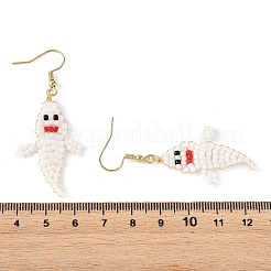 Boucles d'oreilles pendantes en perles de verre pour Halloween&nbsp;EJEW-MZ00769-02