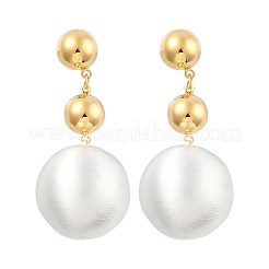 Orecchini pendenti rotondi in ottone per donna&nbsp;EJEW-U055-24GS