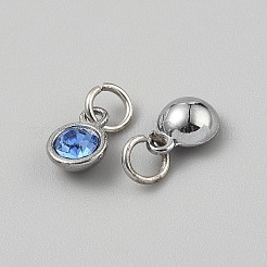 Zink-Legierung Rhinestone-Charme&nbsp;PALLOY-TAC0220-01A-P