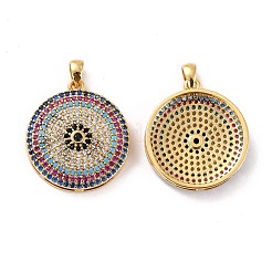 Pendentifs avec zircon cubiques à micro-pavés en laiton&nbsp;ZIRC-P092-031G-RS