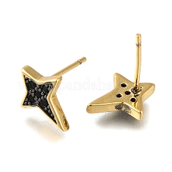 Arete de corchete de circonio cúbico micro pavé de latón chapado en cremallera&nbsp;EJEW-C101-02G