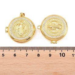 Colgantes de medallón de latón religioso&nbsp;KK-D232-19G-02