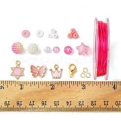 Kit di gioielli con braccialetti rotondi in acrilico e perle di vetro fai da te&nbsp;DIY-FS0006-29A