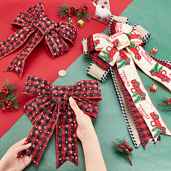 3 pièce de décoration d'affichage de nœud papillon en polyester de 2 styles&nbsp;DIY-CA0004-33
