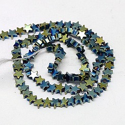 Electroplate non magnetici ematite sintetico fili di perline&nbsp;G-J173-4x4mm-07