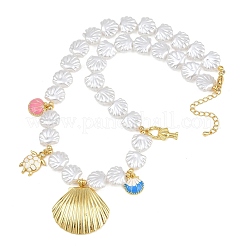 Collane con pendenti a forma di animali marini in ottone&nbsp;KK-CBA4547-03A-G