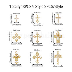 18 pièce de 9 pendentifs en alliage de style et maillons de composants de lustre&nbsp;FIND-CD0001-40