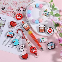 11 Stück 11 Stile medizinisches Thema PVC-Kunststoffperlen&nbsp;SIL-SZ0001-93
