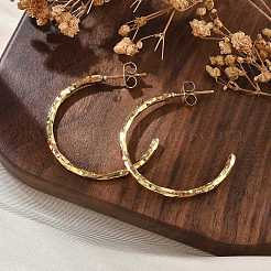 Boucles d'oreilles à tige en acier inoxydable 304 en forme de C&nbsp;EJEW-R017-04G-03