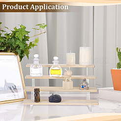 Organizador de pulseras de acrílico transparente de 4 capa con niveles de madera&nbsp;BDIS-WH0011-08