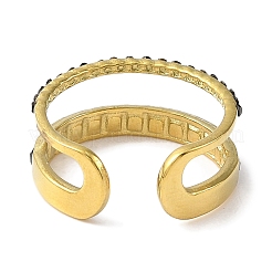 Anello polsino aperto in acciaio inossidabile 304 placcato ionico (ip) per donna&nbsp;RJEW-F166-09G-01