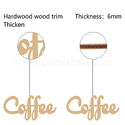 Wort kaffee lasergeschnittene unfertige wanddekoration aus lindenholz&nbsp;WOOD-WH0113-100