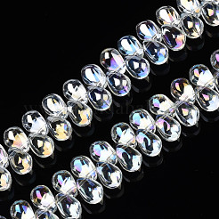 Chapelets de perles en verre transparent électrolytique&nbsp;EGLA-S193-06