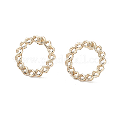 Orecchini a bottone in lega con anello twist cavo da donna&nbsp;EJEW-H309-05KCG
