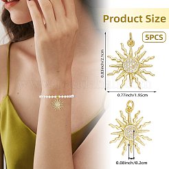 Ciondoli in ottone con micro pavé di zirconi trasparenti da 5 pezzo&nbsp;ZIRC-SZ0005-75