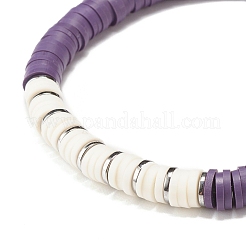 Braccialetto elasticizzato fatto a mano con perline heishi in argilla polimerica per donna&nbsp;BJEW-JB07526