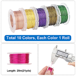10 Rolle runder Kupferdraht in 10 Farben&nbsp;CWIR-PH0002-04