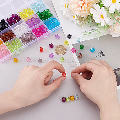 225pcs 15 Farben transparente Acrylperlen&nbsp;OACR-ME0001-03