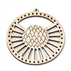 Maillons de composants de lustre en bois non teint&nbsp;WOOD-T008-44