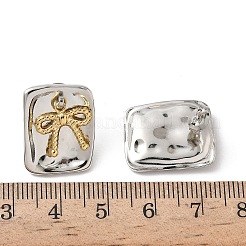 Orecchini a bottone in acciaio inossidabile 304 bicolore&nbsp;EJEW-B156-17P