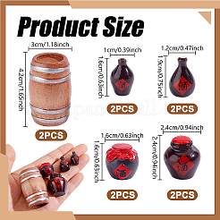 5 Stück Miniaturornamente aus Holzfässern&nbsp;DIY-WH0308-915
