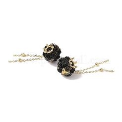 Perline pendenti con nappe di strass in argilla polimerica fatte a mano&nbsp;CLAY-H003-02G-03