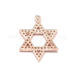 Stella di david ottone micro spianare pendenti zirconi&nbsp;ZIRC-D030-M-RS
