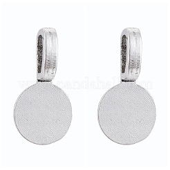 Pendente bail piatto in lega stile tibetano &nbsp;X-TIBEP-1124-AS-LF