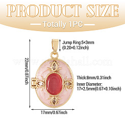 1 pendentif médaillon en laiton émaillé&nbsp;FIND-TA0010-71B
