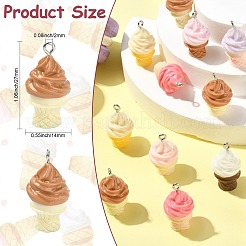 40pcs 8 couleurs pendentifs en résine opaque&nbsp;RESI-CJ0005-24
