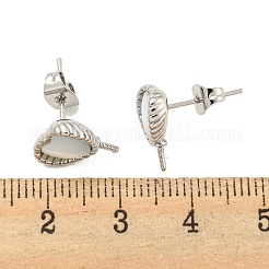 Ohrstecker aus Messing mit Muschel&nbsp;KK-G490-04P