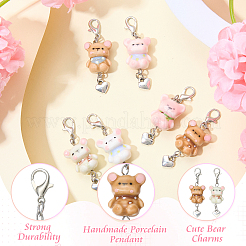 2 pz decorazioni pendenti in porcellana fatte a mano&nbsp;HJEW-SW00372