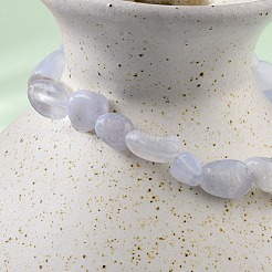 Bracelets extensibles en perles d'agate de dentelle bleue naturelle&nbsp;BJEW-K213-37
