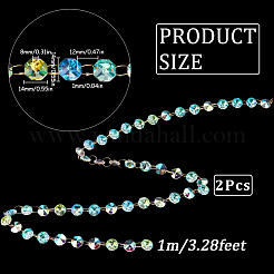 Perles de cristal suspendues en verre de 2 m&nbsp;HJEW-SP0001-03