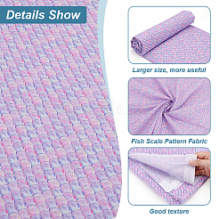 Polyesterstoff mit Meerjungfrauen-Fischschuppenmuster&nbsp;DIY-WH0622-024C