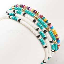 Set di braccialetti elastici con perline in vetro stile 5 pz 5&nbsp;BJEW-JB07800