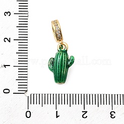 Europäische Anhänger aus Messing mit grüner Emaille&nbsp;KK-F904-28G
