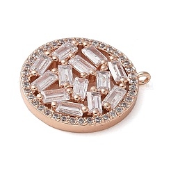 Pendentifs avec zircon cubiques à micro-pavés en laiton&nbsp;KK-C086-01RG