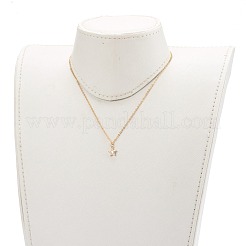 Colliers à pendentif en zircone cubique transparent micro pavé en laiton&nbsp;NJEW-JN03400