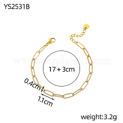 Bracelets à chaînes en acier inoxydable 304 avec trombones&nbsp;STAS-OY017-01G