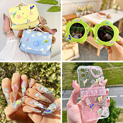 100 Stück 5 Farben leuchtende & zweifarbige Resin Decoden Cabochons&nbsp;RESI-TA0003-90